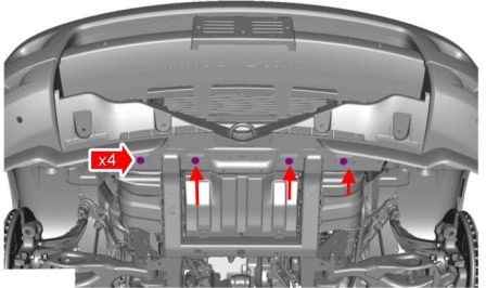 the scheme of fastening of the front bumper Land Rover Range Rover Sport